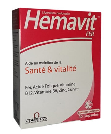 Vitabiotics – Hemavit Fer Santé et Vitalité – 30 capsules