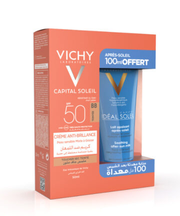 Vichy Capital soleil creme Anti Brillance Teinté + Apres Soleil 100ml Pack