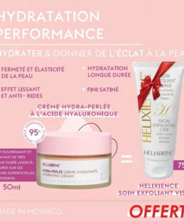 Heliabrine Hydra-Perlee Creme Hydratante 50ml = Helixience Soin Exfoliant OFFERT