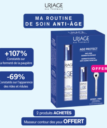 URIAGE Age protect Duo Coffret Crème Peau Normale à Sèche = Contour des Yeux + Masseur CTY