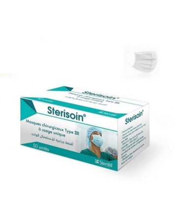 STERISOIN Masques Chirurgicaux Blancs 50 Unités
